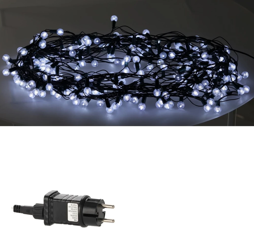 LED girlianda „Cherry Ball“ 200 LED, šaltai balta, 16 m