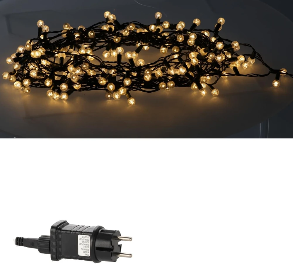 LED girlianda „Cherry Ball“ 200 LED, šiltai balta, 16 m