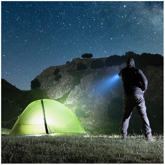 LED įkraunamas žibintuvėlis X-MPR 1 LED2B, juodas, 6000K/raudona šviesos sp.