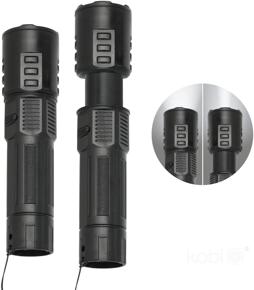 LED įkraunamas žibintuvėlis X-MPR 3, juodas, 6000K