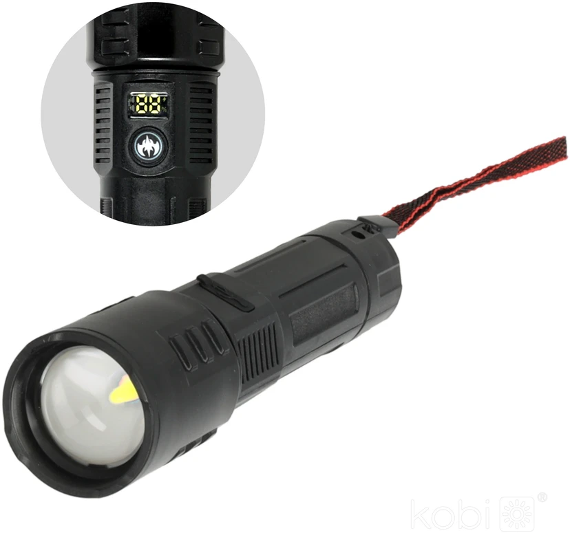 LED įkraunamas žibintuvėlis X-MPR 3, juodas, 6000K