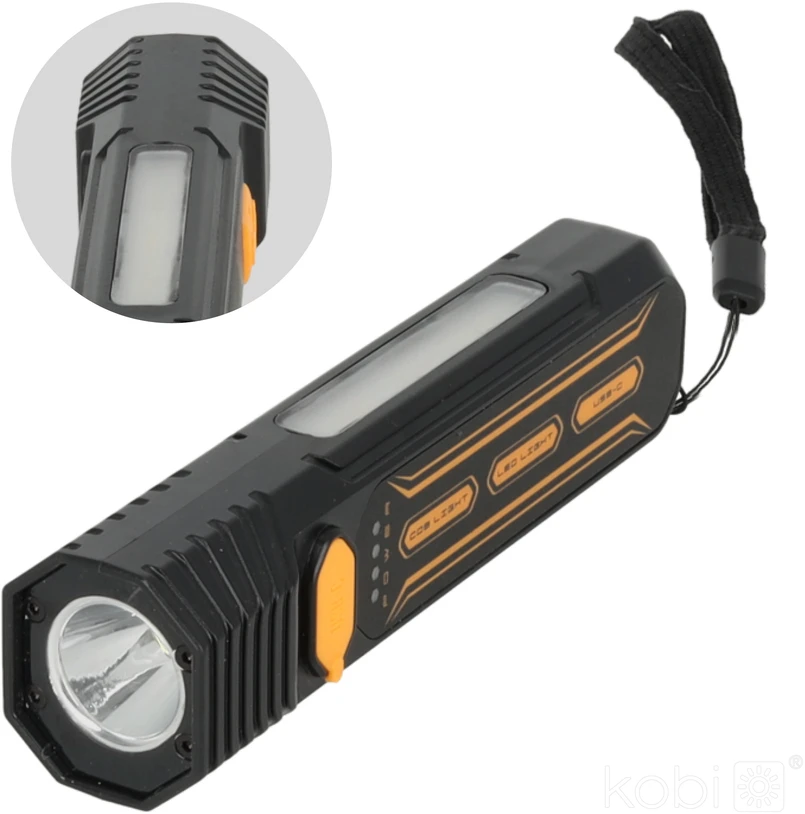 LED įkraunamas žibintuvėlis X-MPR 4, juodas, 6000K