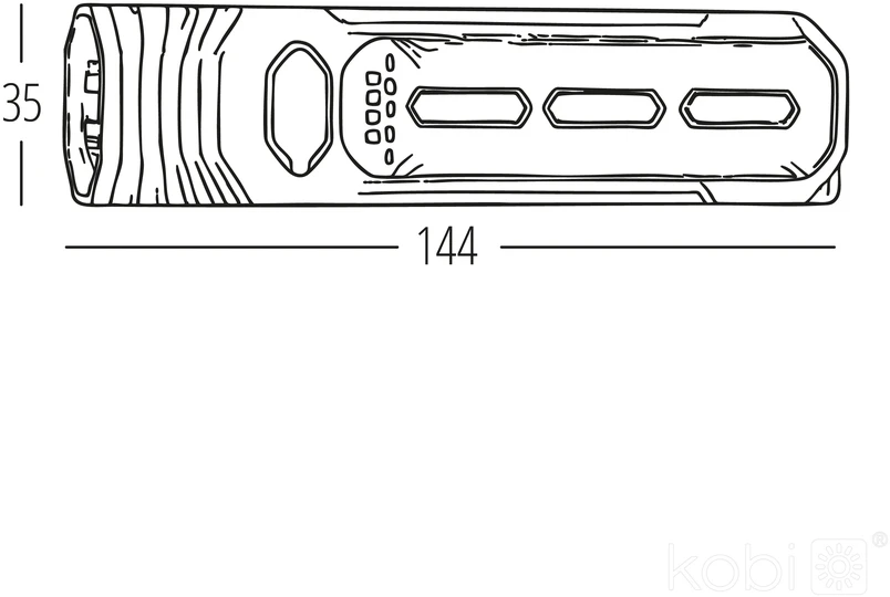 LED įkraunamas žibintuvėlis X-MPR 4, juodas, 6000K