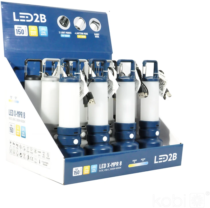 LED įkraunamas žibintuvėlis X-MPR 8, 3000/6000K
