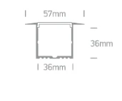 LED įleidžiamas profilis, baltas, 2m, 7910R/W