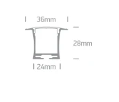 LED įleidžiamas profilis, baltas, 2m, 7912R/W