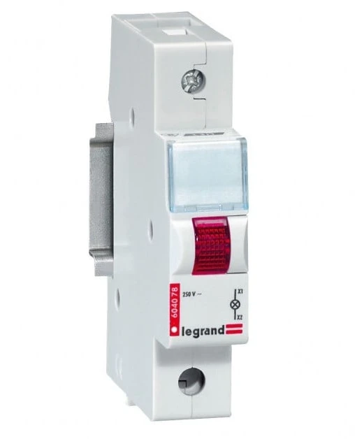 LED indikatorius ant DIN Legrand 604077 (raudonas, 230V, TX3 1 mod.)