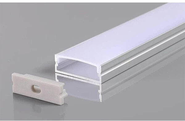 LED juostos paviršinis profilis OPTONICA, juodas, 2m, su juodu dangteliu ir užbaigimais