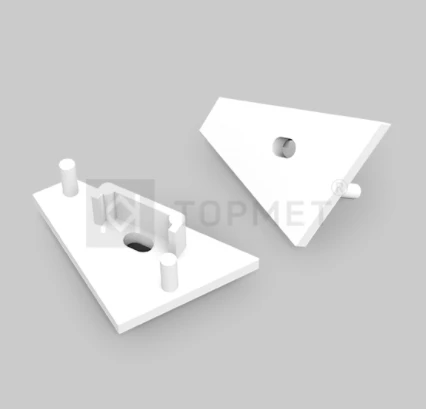LED juostos profilio CORNER14 Gen2 užbaigimo elementai su skyle, balti
