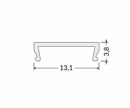 LED juostos profilio dangtelis C CLICK, skaidrus, 4m