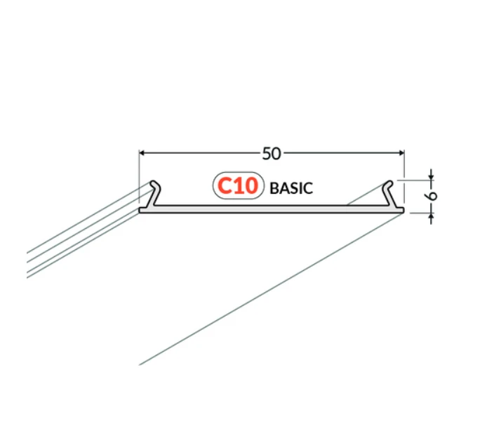 LED juostos profilio dangtelis C10 CLICK BASIC, 1m