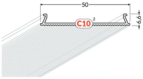 LED juostos profilio dangtelis C10 CLICK NARROW, skaidrus, 1m