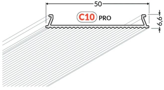 LED juostos profilio dangtelis C10 CLICK PRO, 2m