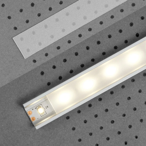 LED juostos profilio dangtelis E, matinis, 2m