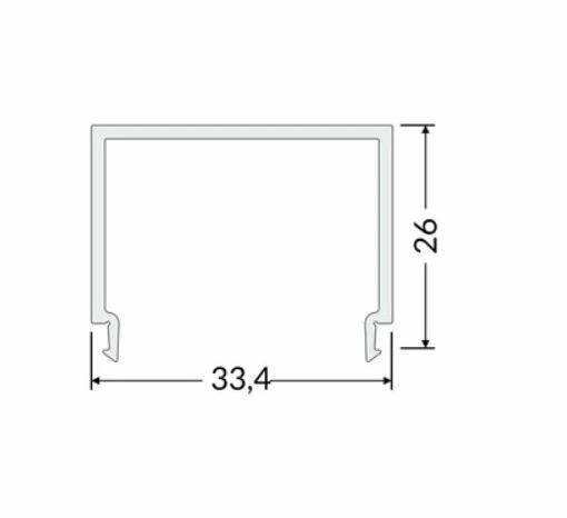 LED juostos profilio dangtelis E9 CLICK, baltas, 1m