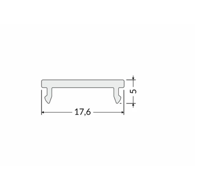 LED juostos profilio dangtelis F CLICK, skaidrus, 4m