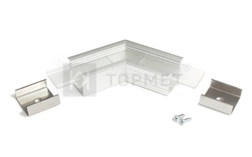 LED juostos profilio LINEA-IN20 120 laipsnių kampinis sujungimas, anoduotas aliuminis