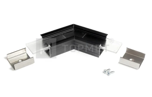LED juostos profilio LINEA-IN20 120 laipsnių kampinis sujungimas, juodai anoduotas