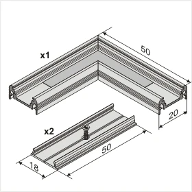 LED juostos profilio SURFACE10 kampinis sujungimas L (baltai nudažytas)