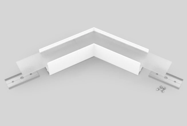 LED juostos profilio VARIO30-02 120 laipsnių kampinis sujungimas, baltas