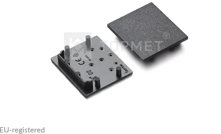 LED juostos profilio VARIO30-02 užbaigimo elementas, juodas.