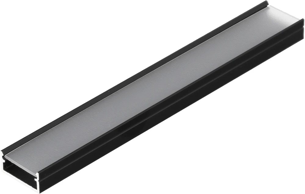 LED juostos profilis BEGTON12, juodas, 2m, su 4 vnt tvirtinimo el., 2 vnt užbaigimo el., baltu dangteliu