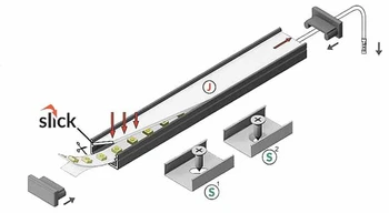 LED juostos profilis BEGTON12, juodas, 2m, su 4 vnt tvirtinimo el., 2 vnt užbaigimo el., baltu dangteliu