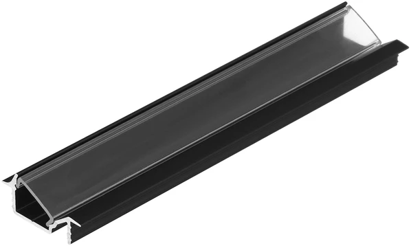 LED juostos profilis DIAGONAL10 C, juodas, 4m