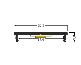 LED juostos profilis FIX16, 20,5mm pločio, baltai dažytas, 2m