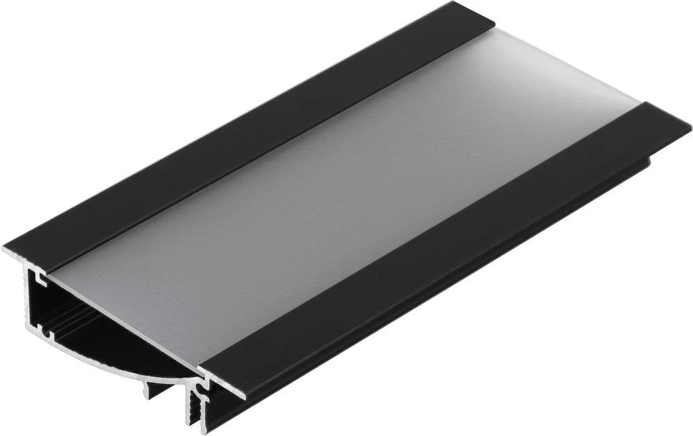 LED juostos profilis FLAT8 H/UX, juodas, 2m