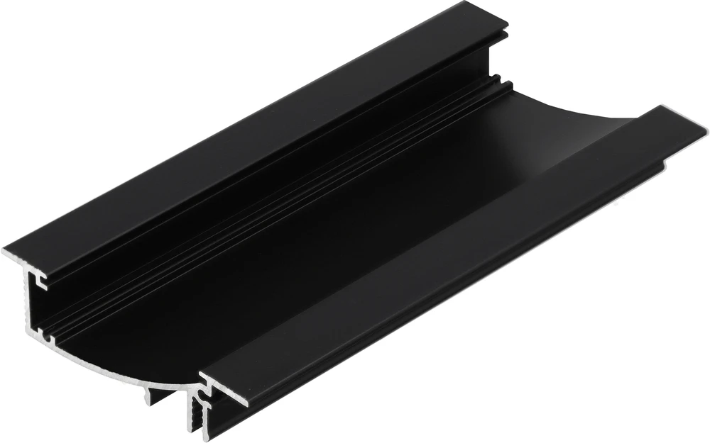 LED juostos profilis FLAT8 H/UX, juodas, 2m