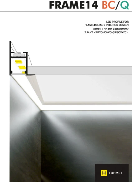 LED juostos profilis FRAME14 BC/Q, anoduotas aliuminis, 2m