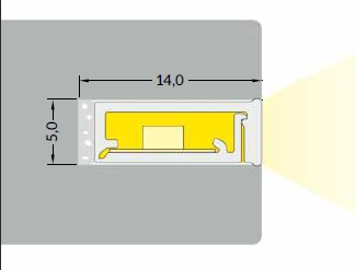 LED juostos profilis SLASH8, baltas, 2m
