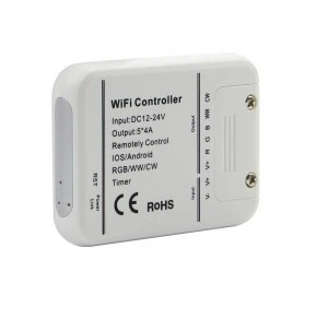 LED juostos WIFI valdiklis V-TAC, suderinamas su Amazon Alexa bei Google Home, baltas