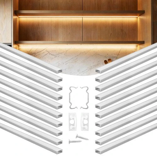 VEVOR 20 dalių 1 m U formos LED aliuminio profilis