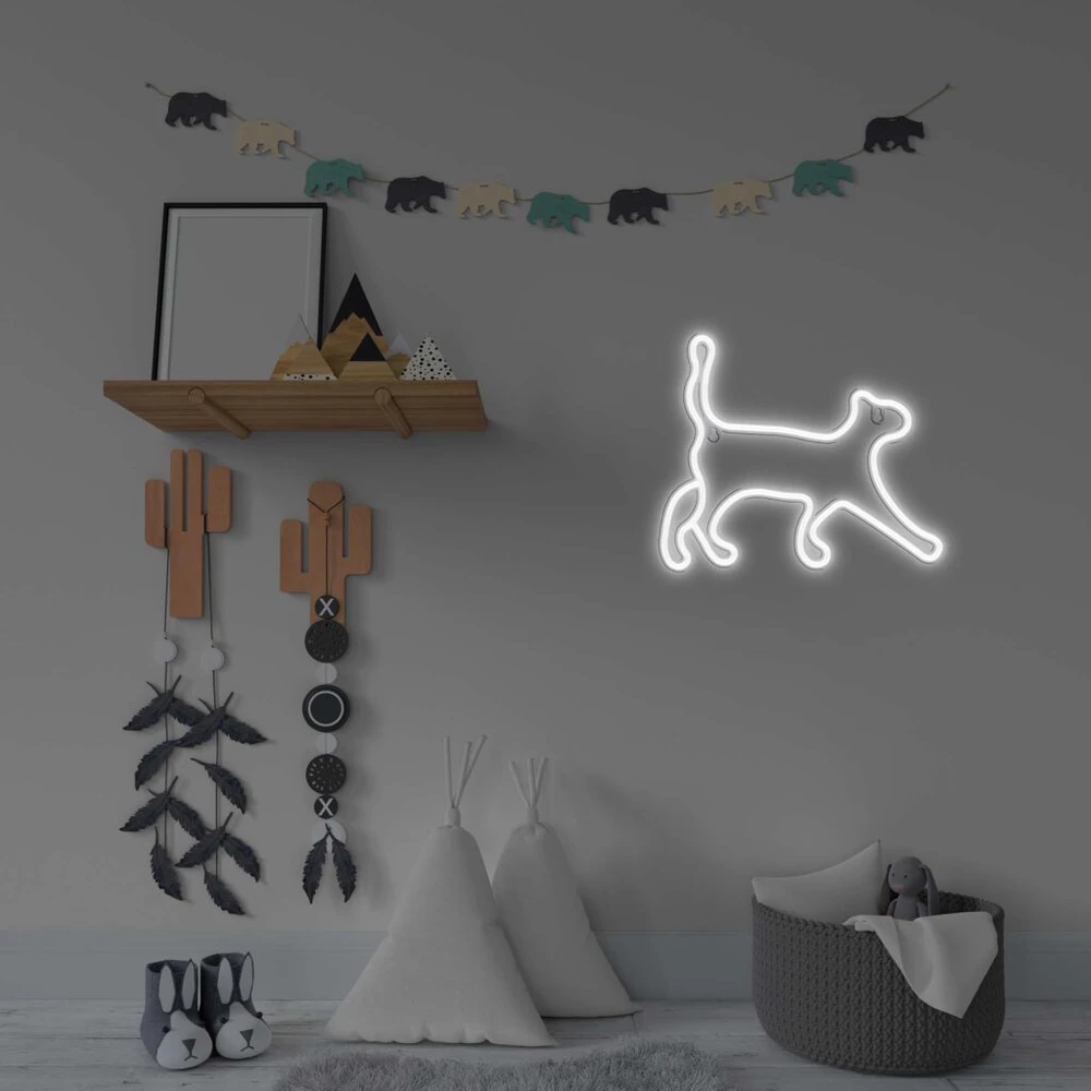 LED neoninis šviestuvas Manta Style Cat 2, baltas