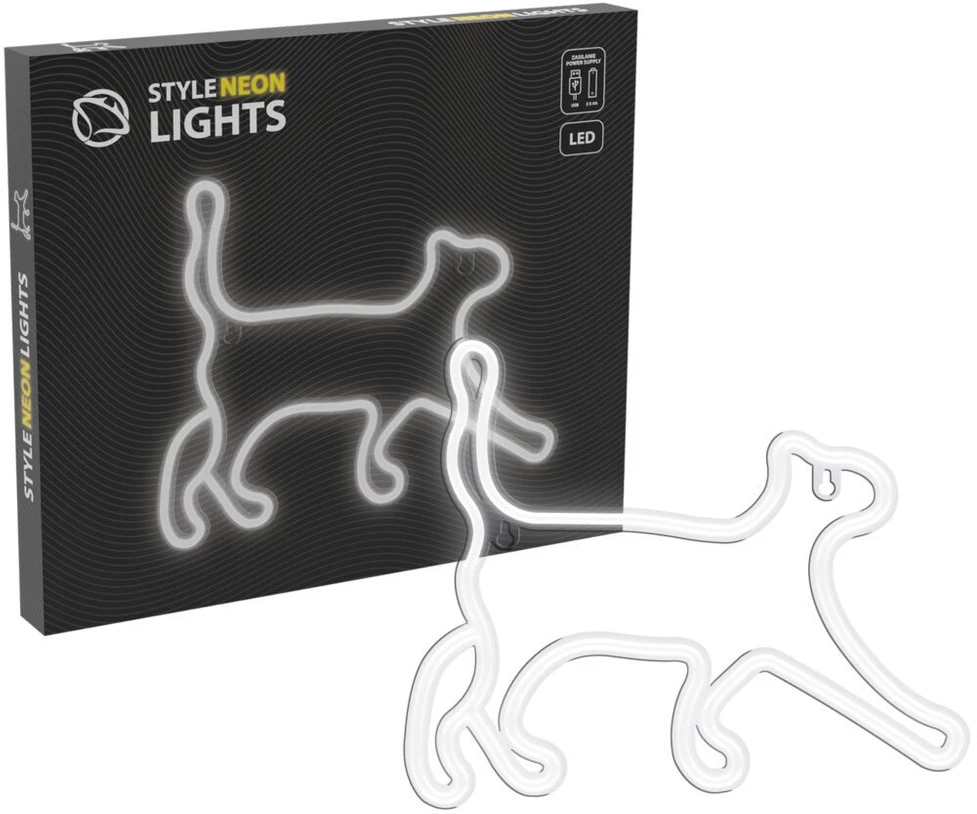 LED neoninis šviestuvas Manta Style Cat 2, baltas
