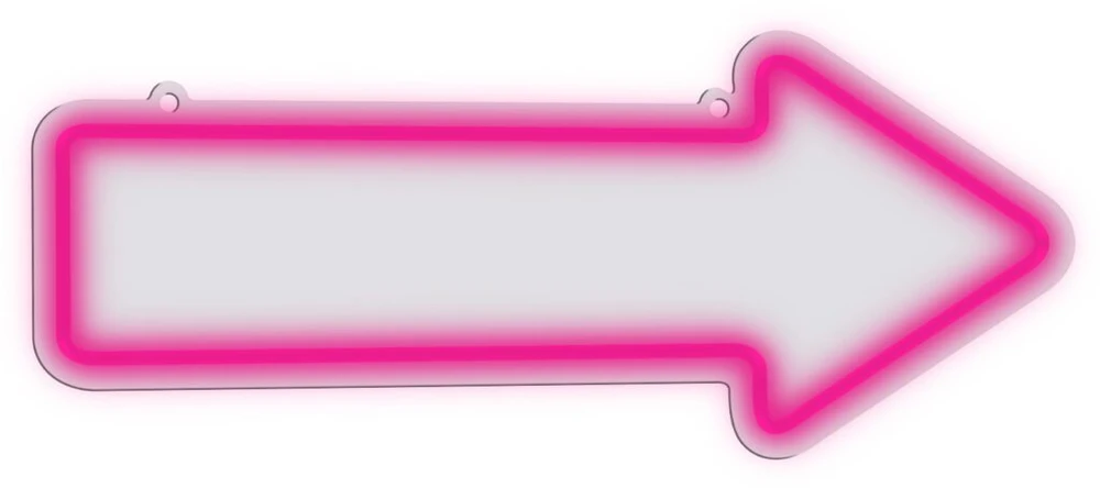 LED neoninis šviestuvas rodyklės formos Manta Arrow Style, rožinis
