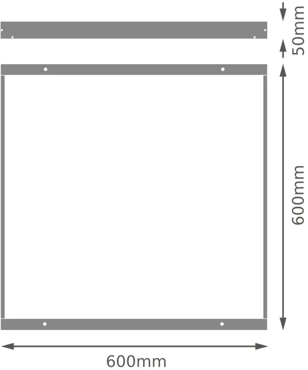LED panelės LOUVER 60x60cm paviršinio montavimo rinkinys, juodas