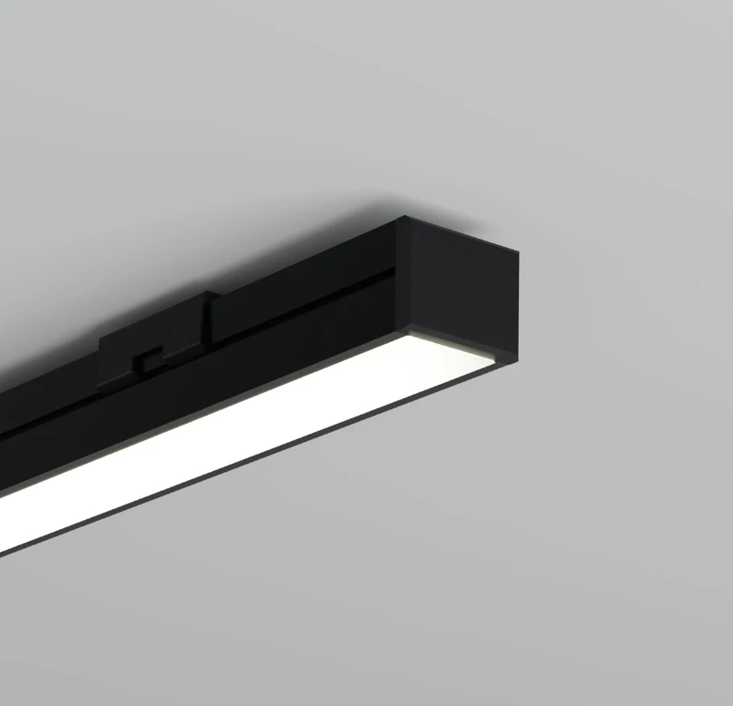 LED paviršinis/pakabinamas profilis PDS-4-PLUS, juodai anoduotas, 1m