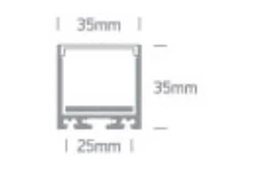 LED paviršinis profilis, baltas, 2m, 7912/W