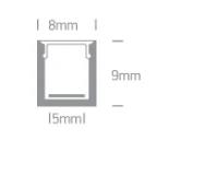 LED paviršinis profilis, juodas, 2m, 7901/B