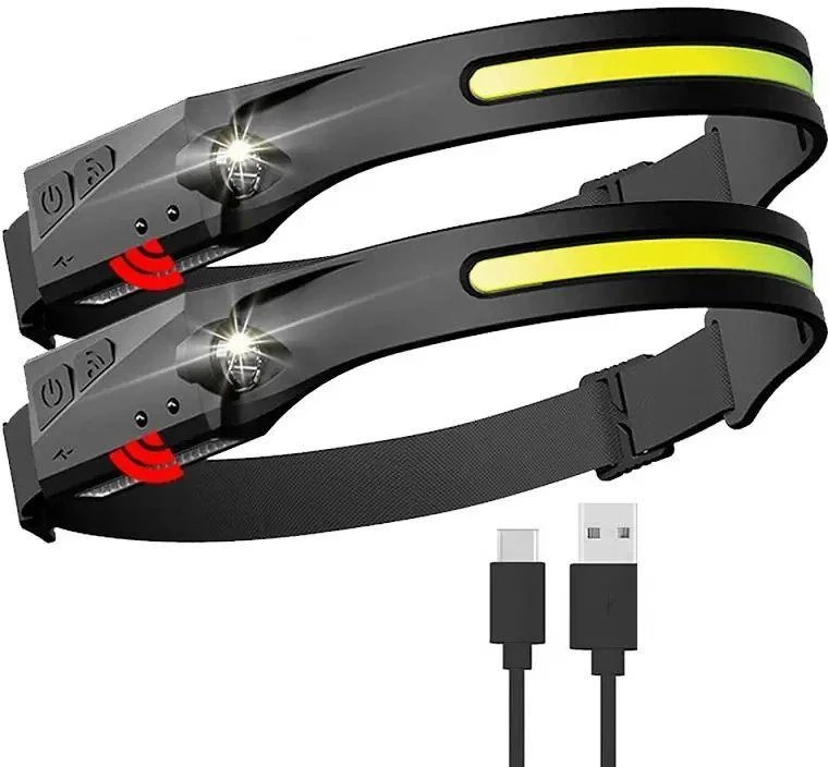 Hurtel LED priekinis žibintas su IPX4 judesio jutikliu USB-C 1200 mAh - juodas