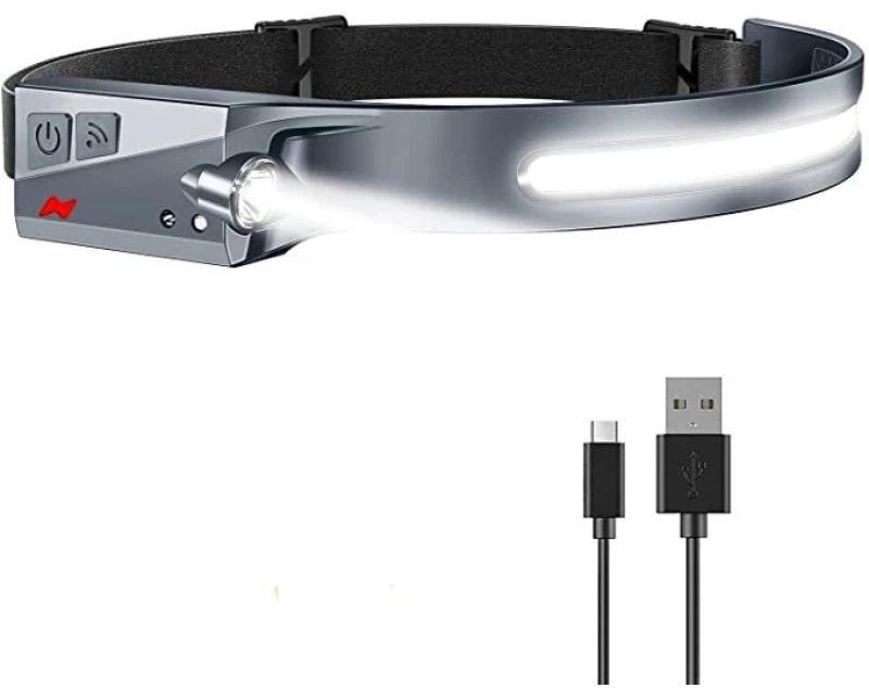 Hurtel LED priekinis žibintas su IPX4 judesio jutikliu USB-C 1200 mAh - juodas