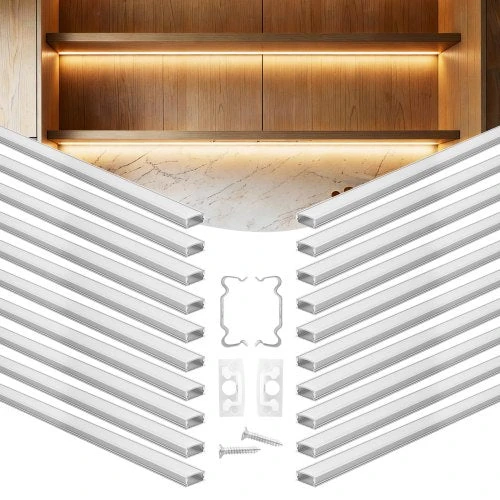 Vevor 20 vnt. 2 m U formos LED aliuminio kanalas