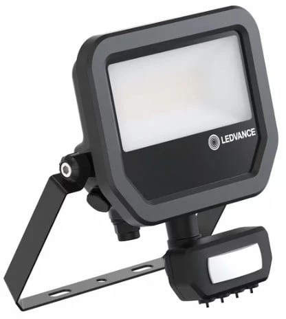 Osram 27-41W LED prožektorius FL 50 GEN4, juodas, 3000K, IP65, su judesio davikliu