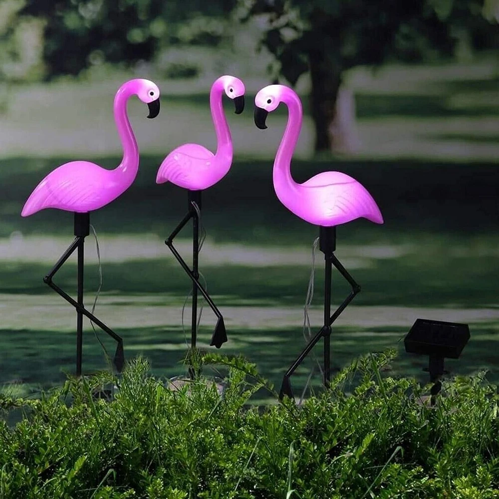 Zd50K LED saulės sodo lempos – flamingas