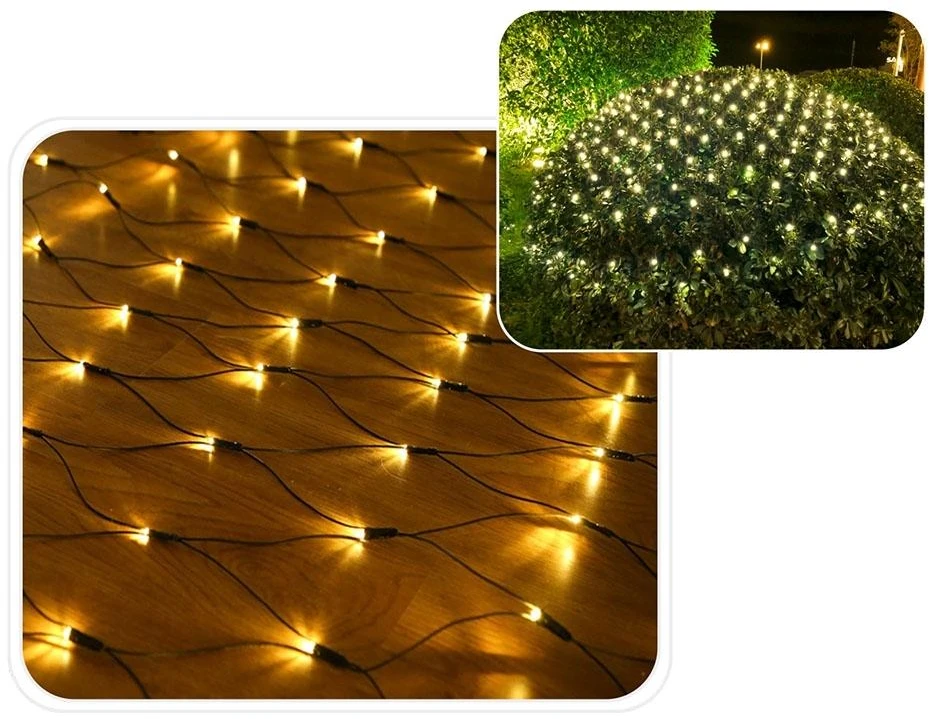 LED švieselių užuolaida–tinklas 320 LED, 3x2 m, šiltai balta