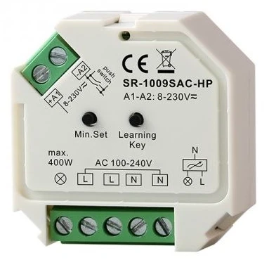 LED valdymo sistemos imtuvas 230Vac 400W, PUSH-DIM, TRIAC, Easy-RF serija, Sunricher