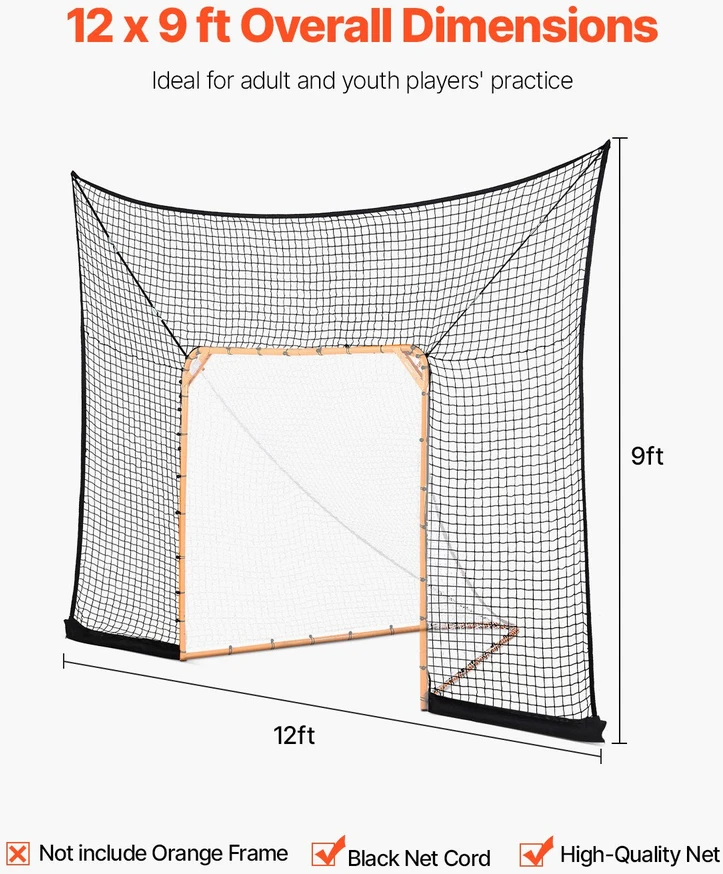 VEVOR Hokejo Lacrosse tinklas 9x12 pėdų